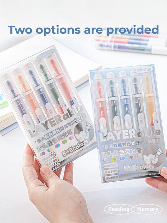 Layerable Dual-Tip Highlighters