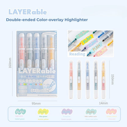 Layerable Dual-Tip Highlighters