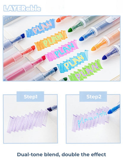 Layerable Dual-Tip Highlighters