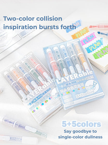 Layerable Dual-Tip Highlighters