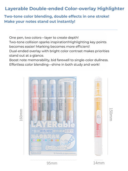 Layerable Dual-Tip Highlighters