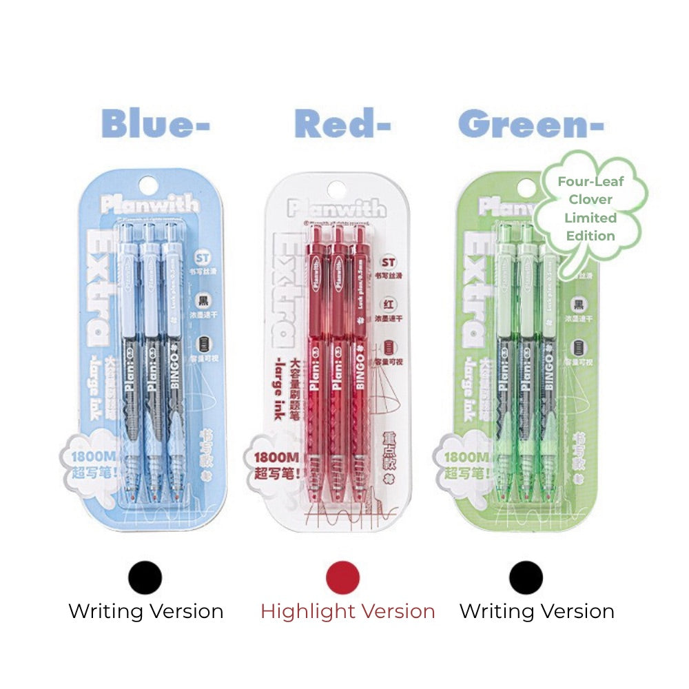 Lucky Clover Mega Ink 0.5mm Gel Pen – Smooth, Long-Lasting Click Pen