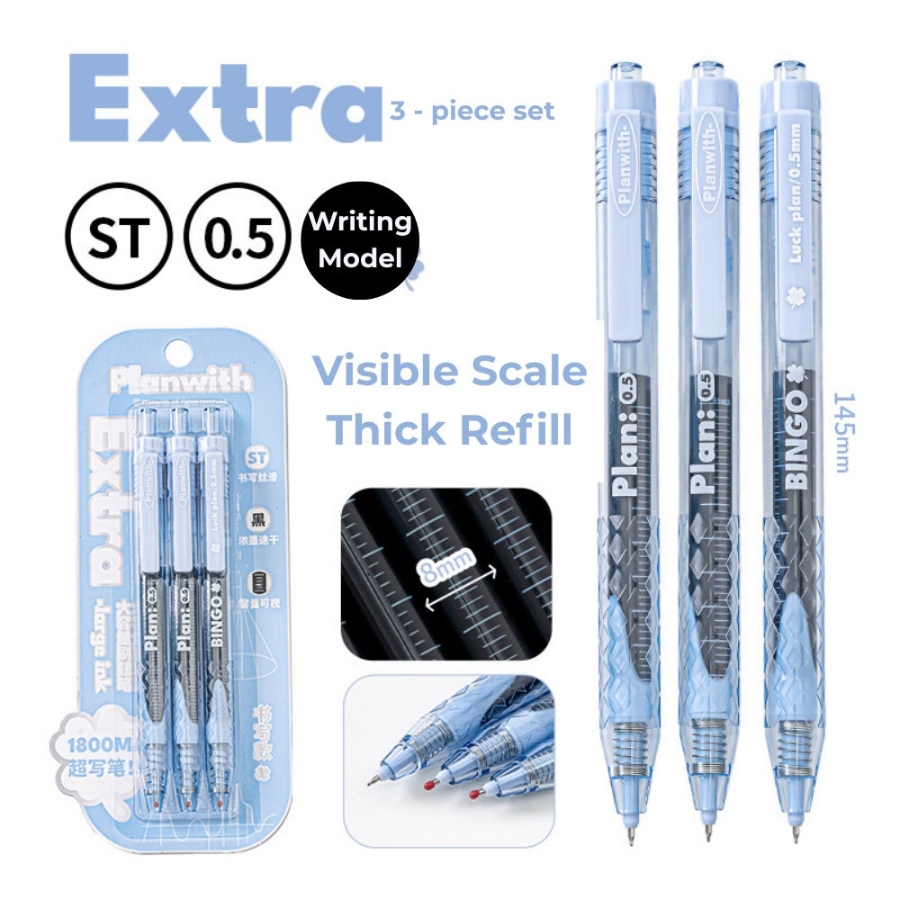 Lucky Clover Mega Ink 0.5mm Gel Pen – Smooth, Long-Lasting Click Pen