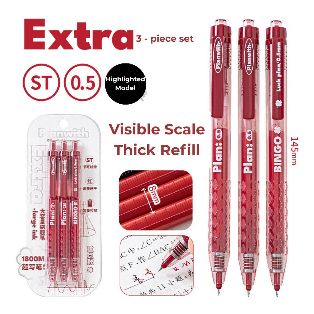 Lucky Clover Mega Ink 0.5mm Gel Pen – Smooth, Long-Lasting Click Pen