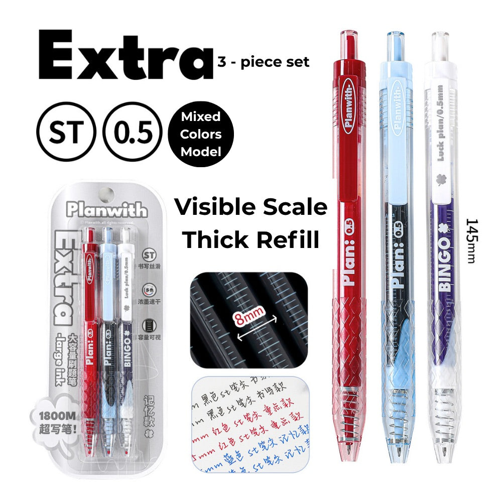 Lucky Clover Mega Ink 0.5mm Gel Pen – Smooth, Long-Lasting Click Pen