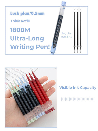 Lucky Clover Mega Ink 0.5mm Gel Pen – Smooth, Long-Lasting Click Pen