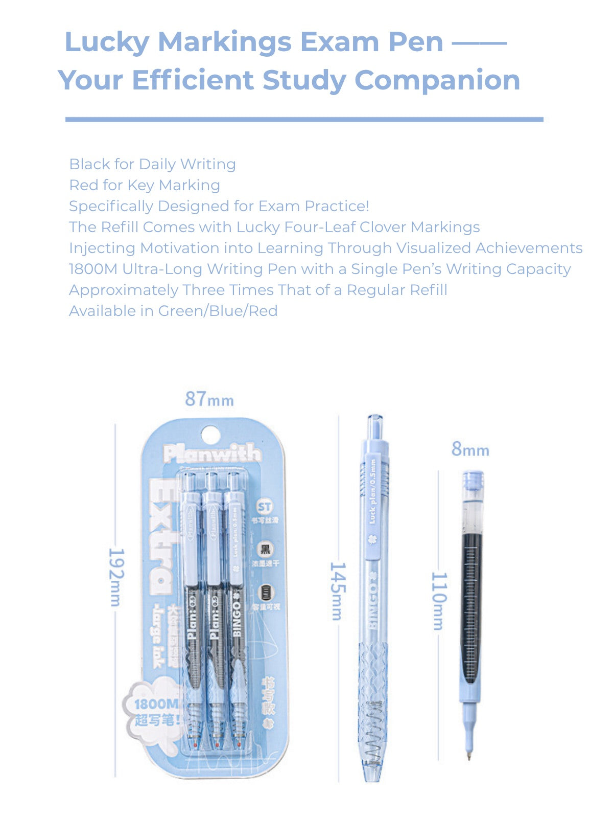 Lucky Clover Mega Ink 0.5mm Gel Pen – Smooth, Long-Lasting Click Pen