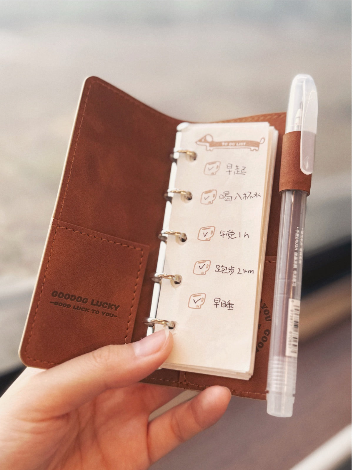 Lucky the Dachshund Mini Binder Notebook– M2.5 Pocket Cutie Journal