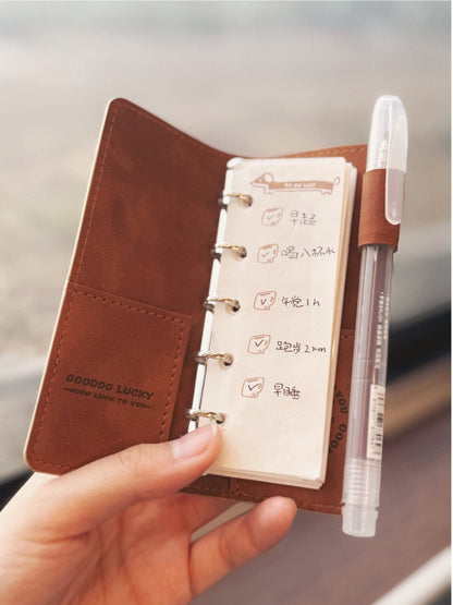 Lucky the Dachshund Mini Binder Notebook– M2.5 Pocket Cutie Journal