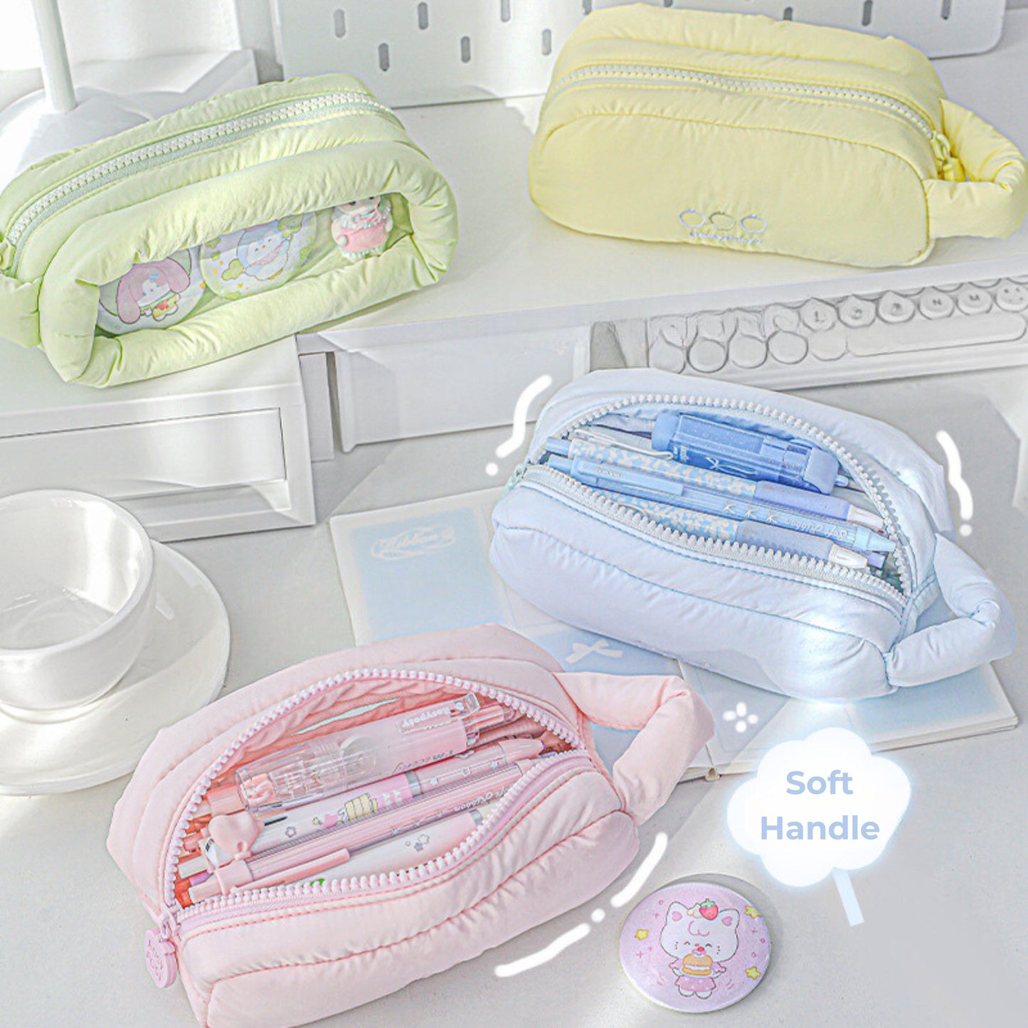 Marshmallow DuPont Cotton Large-Capacity Pencil Bag