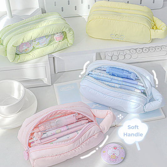 Marshmallow DuPont Cotton Large-Capacity Pencil Bag