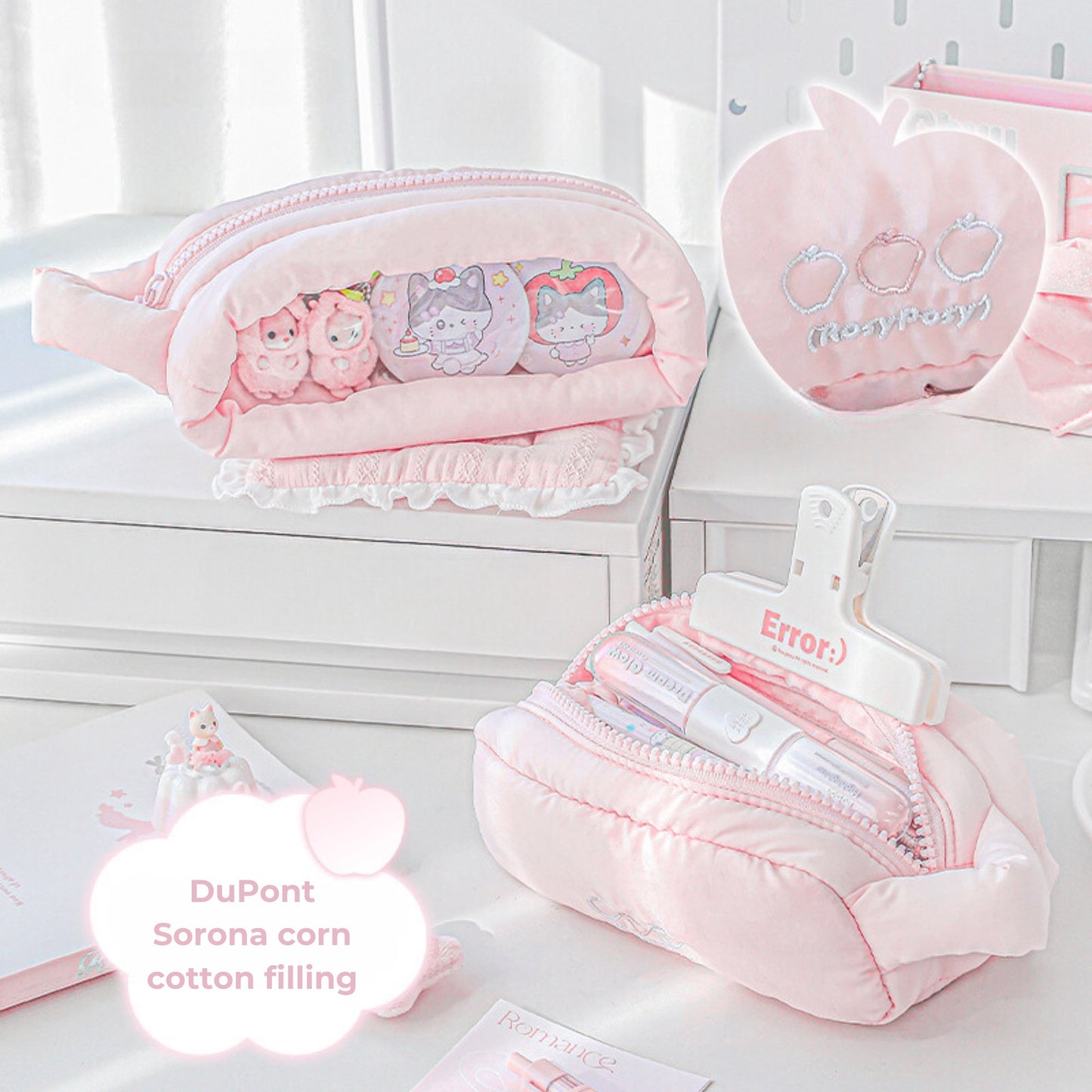 Marshmallow DuPont Cotton Large-Capacity Pencil Bag