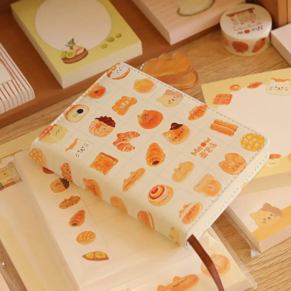Meow Bakery Shop A6 PU Leather Notebooks