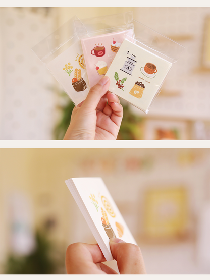 Coffee/Dessert/Bread Hand-Painted Mini Notepads