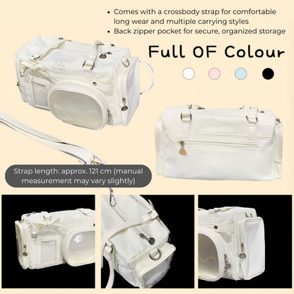 Multi-Compartment Nylon Bow Shoulder/Crossbody Ita Bags