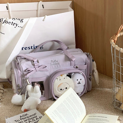 Multi-Compartment Nylon Bow Shoulder/Crossbody Ita Bags