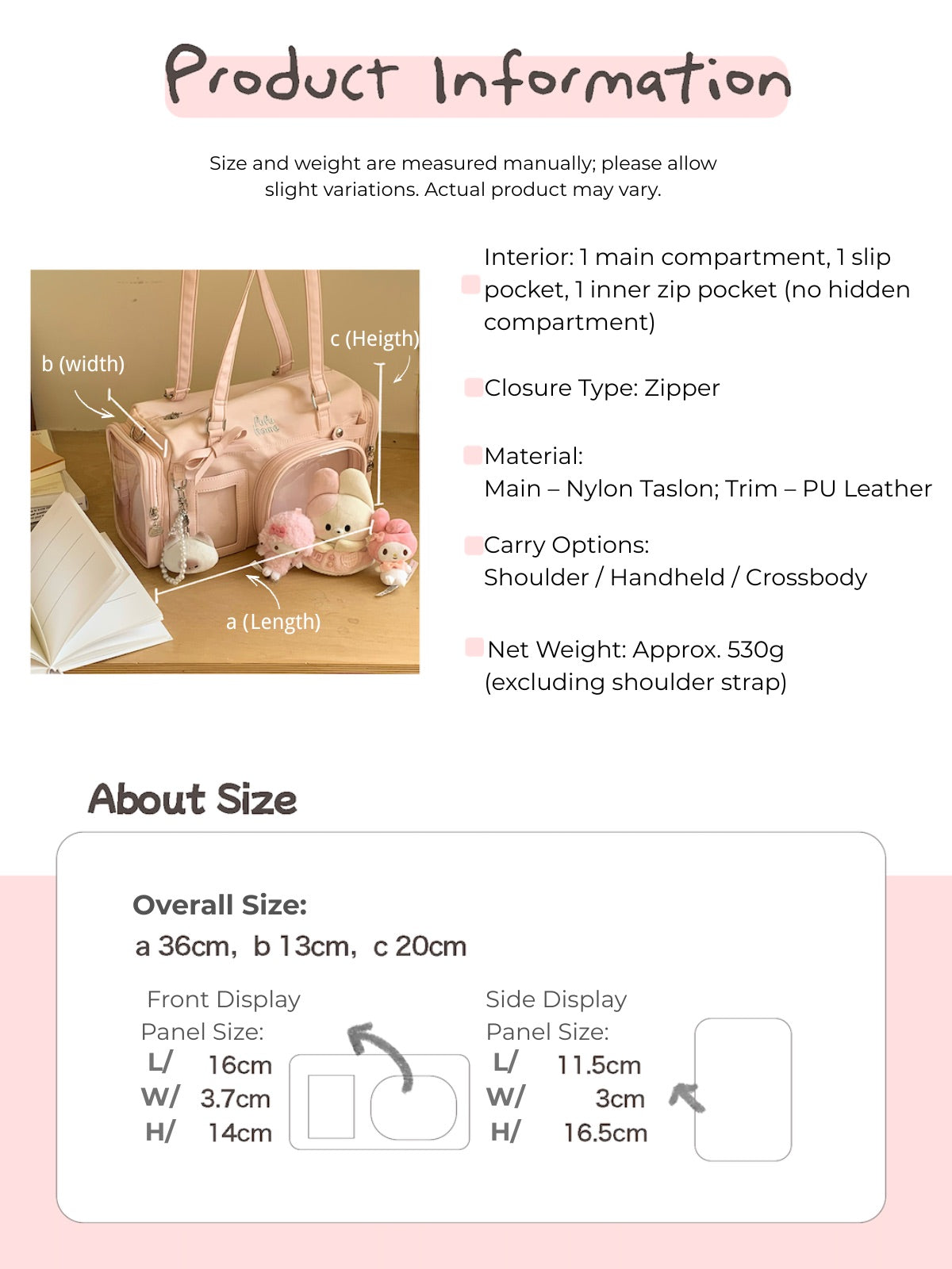 Multi-Compartment Nylon Bow Shoulder/Crossbody Ita Bags