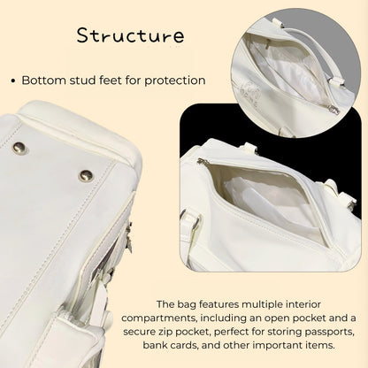 Multi-Compartment Nylon Bow Shoulder/Crossbody Ita Bags