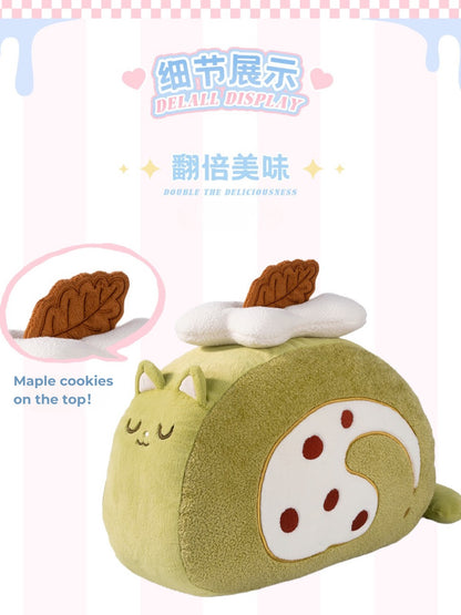 Original Creamy Swiss Roll Cat Plush Pillow