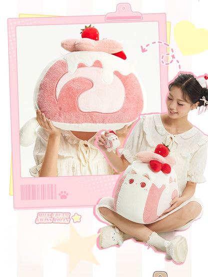 Original Creamy Swiss Roll Cat Plush Pillow