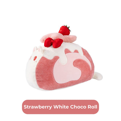 Original Creamy Swiss Roll Cat Plush Pillow