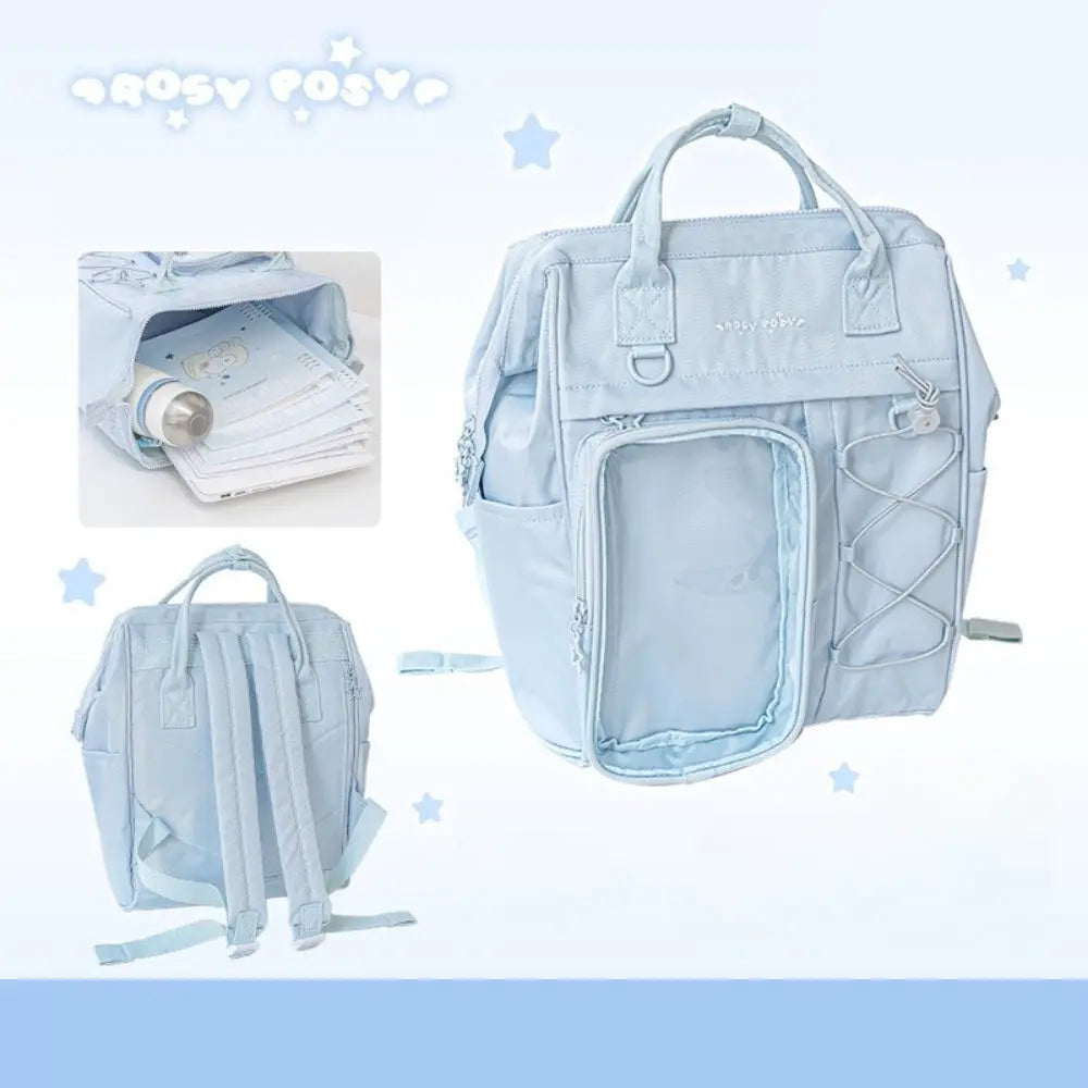 Paracosm Large Capacity Square Backpack Clear Window