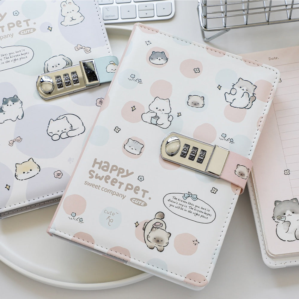 Paws & Pages Lockable Private Journal – Full-Color Illustrated Notebook