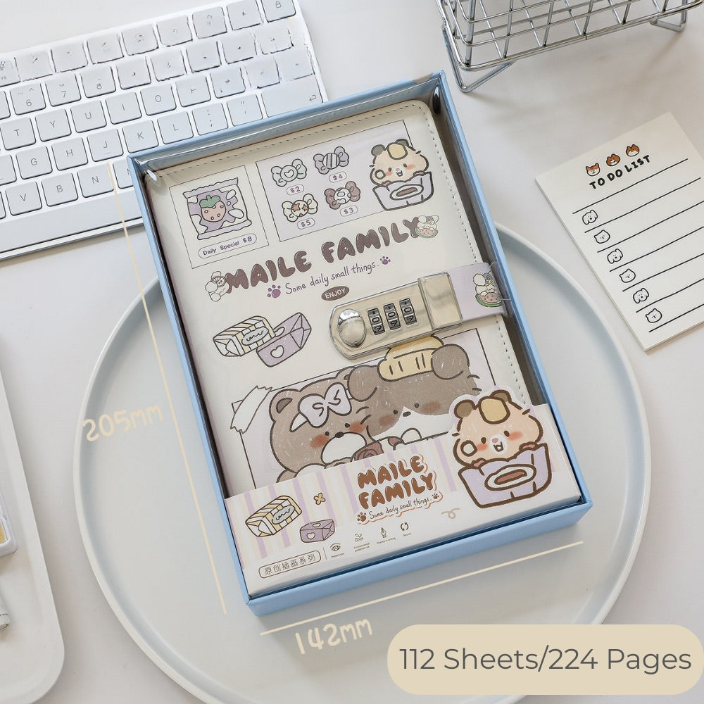 Paws & Pages Lockable Private Journal – Full-Color Illustrated Notebook