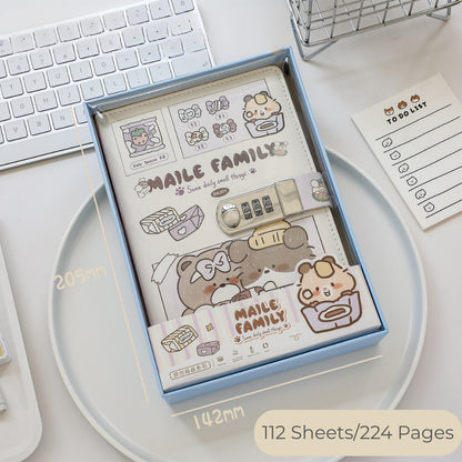 Paws & Pages Lockable Private Journal – Full-Color Illustrated Notebook