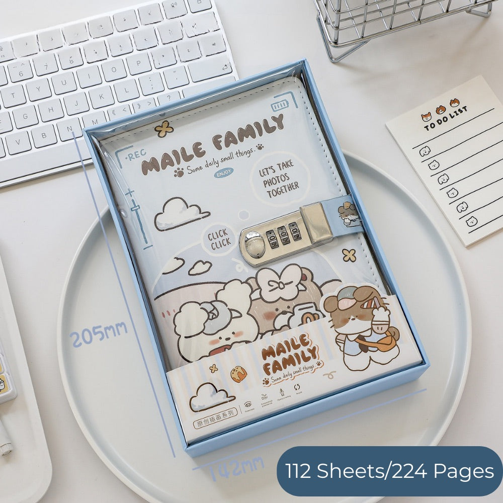 Paws & Pages Lockable Private Journal – Full-Color Illustrated Notebook