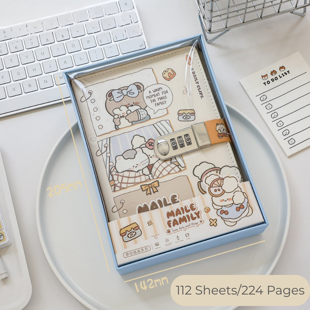 Paws & Pages Lockable Private Journal – Full-Color Illustrated Notebook