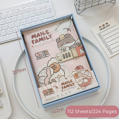 Paws & Pages Lockable Private Journal – Full-Color Illustrated Notebook