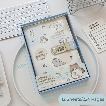 Paws & Pages Lockable Private Journal – Full-Color Illustrated Notebook