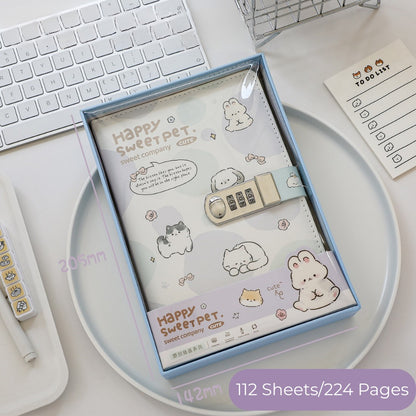 Paws & Pages Lockable Private Journal – Full-Color Illustrated Notebook