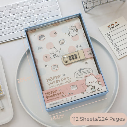Paws & Pages Lockable Private Journal – Full-Color Illustrated Notebook