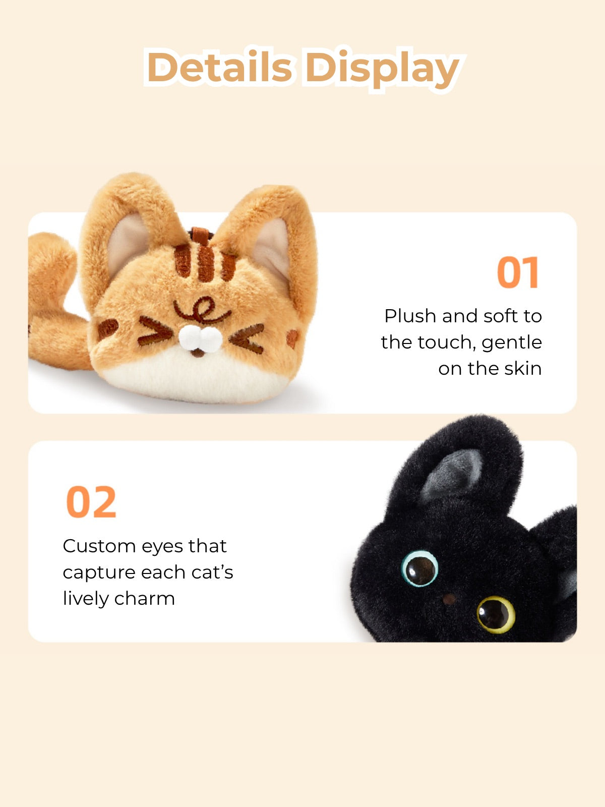 Original Plush Cat Head & Tail Charm Set