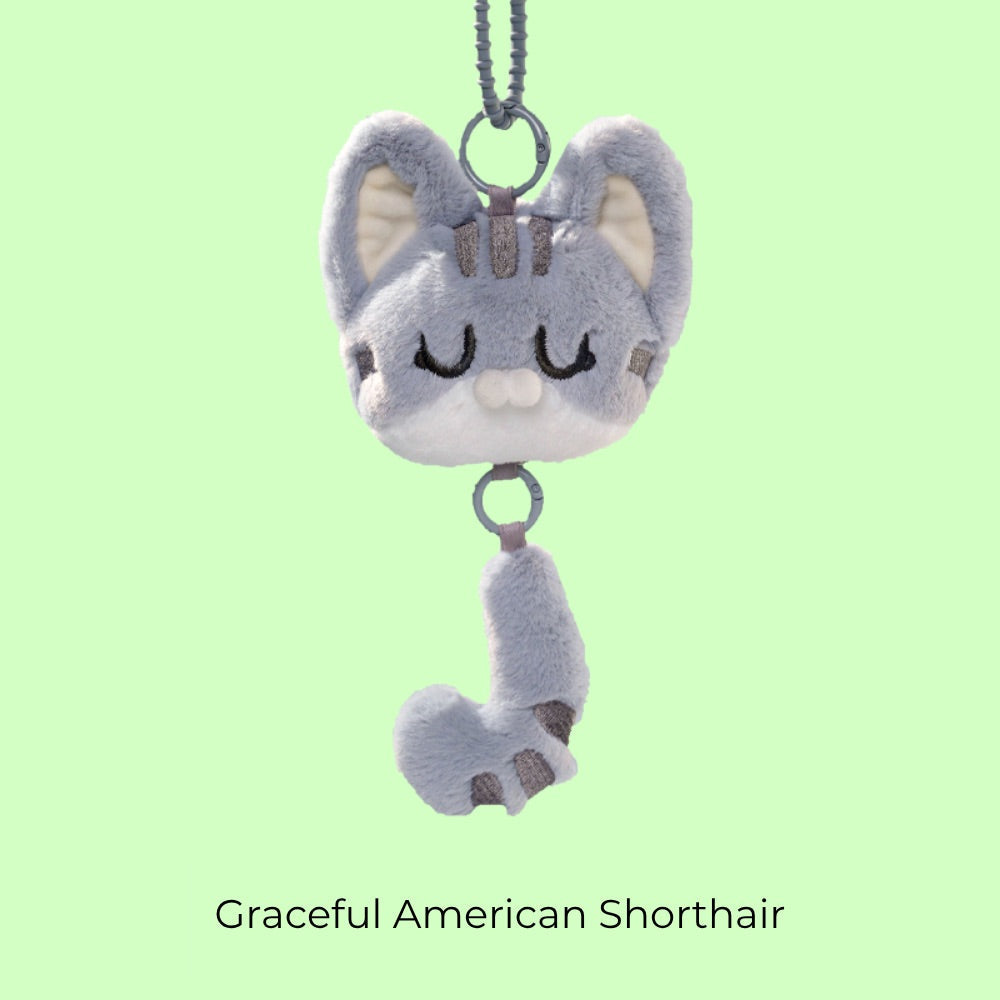 Original Plush Cat Head & Tail Charm Set