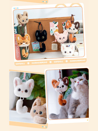 Original Plush Cat Head & Tail Charm Set