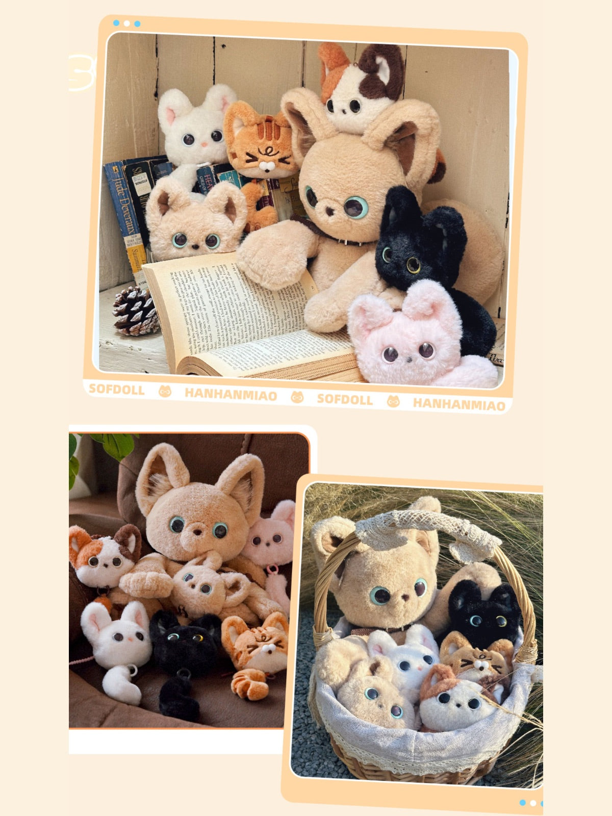 Original Plush Cat Head & Tail Charm Set