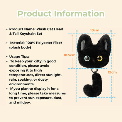 Original Plush Cat Head & Tail Charm Set