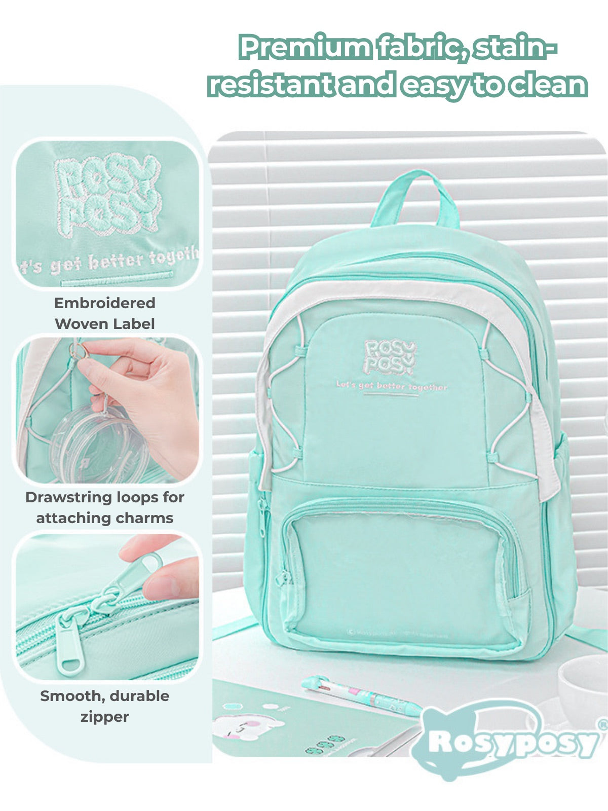 Transparent Window Large Capacity 2 Bags In 1 Detachable Backpack