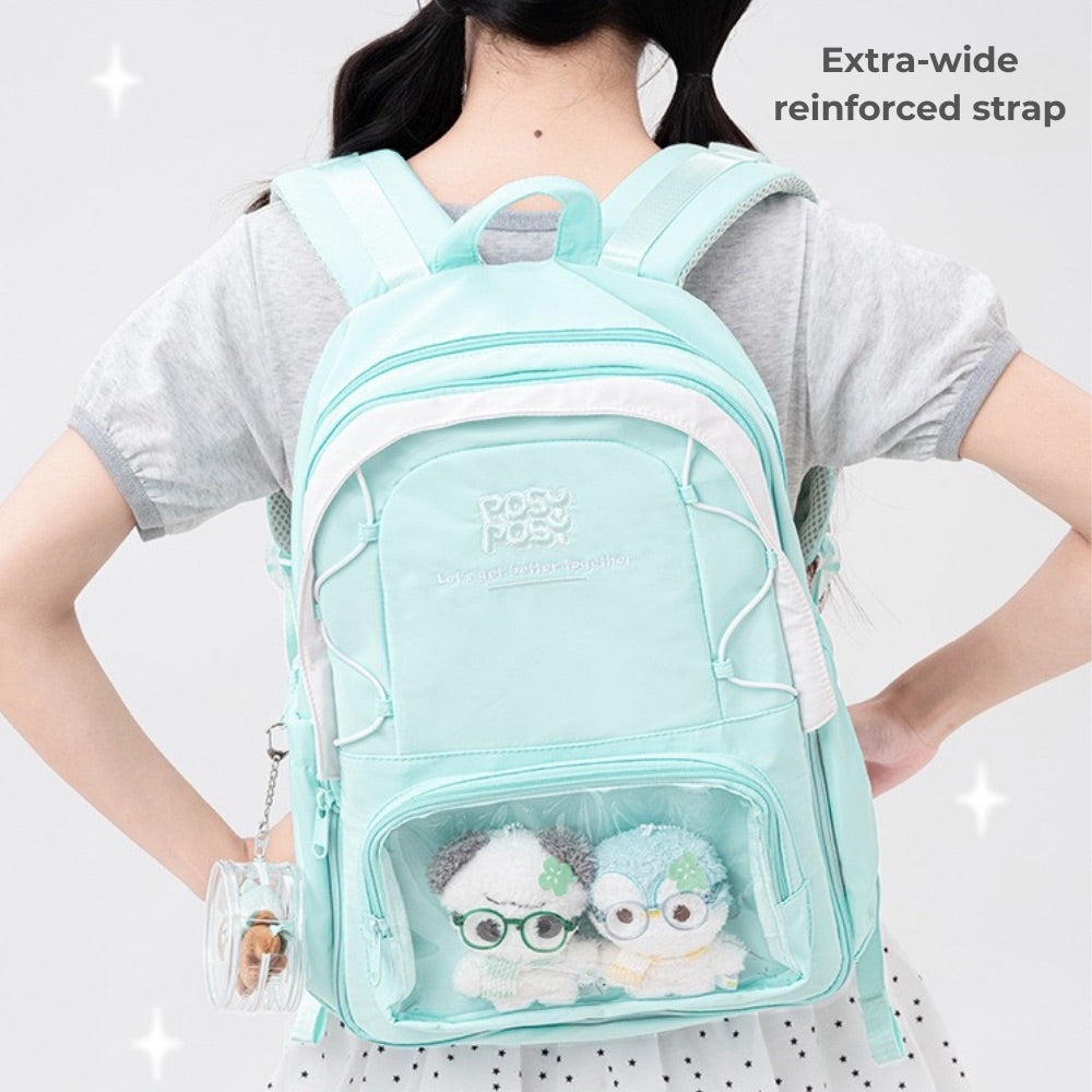 Transparent Window Large Capacity 2 Bags In 1 Detachable Backpack