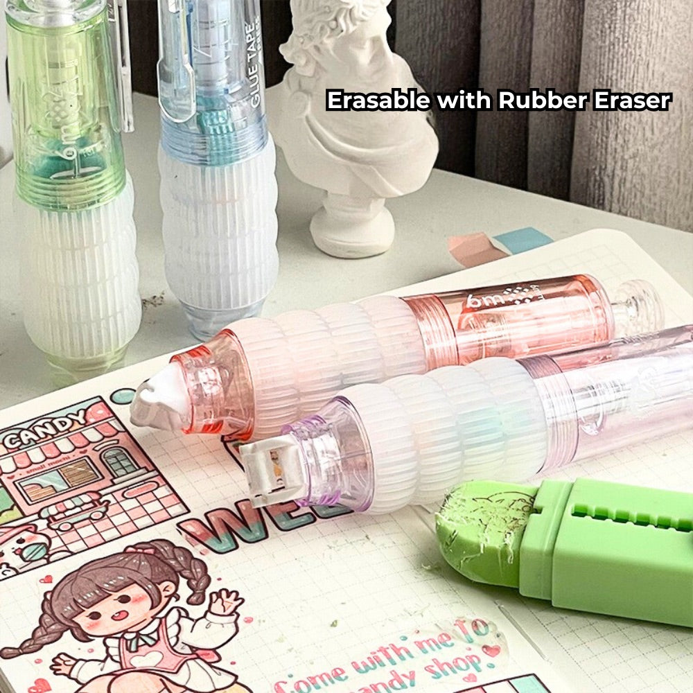 Retractable Dot Glue Pen – Erasable Adhesive Tape Roller