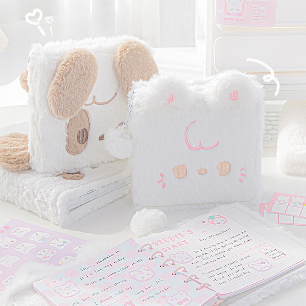 SnugglePals Plush Notebook – Cute Kittens & Puppies Edition