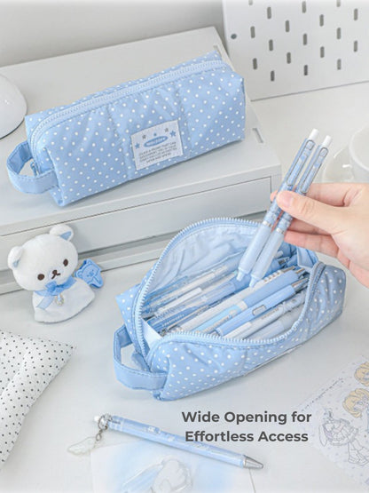 Soft Spot Puffy Pencil Case with Hand Strap