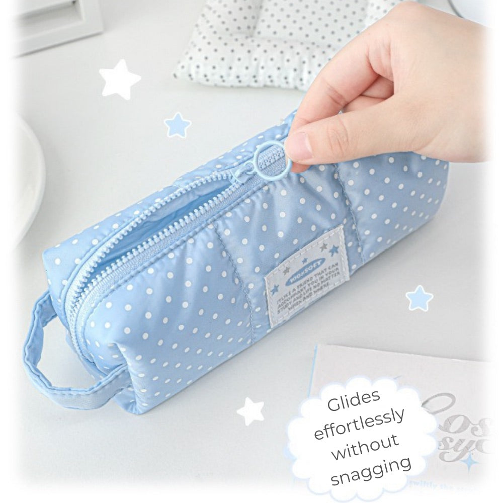 Soft Spot Puffy Pencil Case with Hand Strap