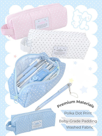 Soft Spot Puffy Pencil Case with Hand Strap