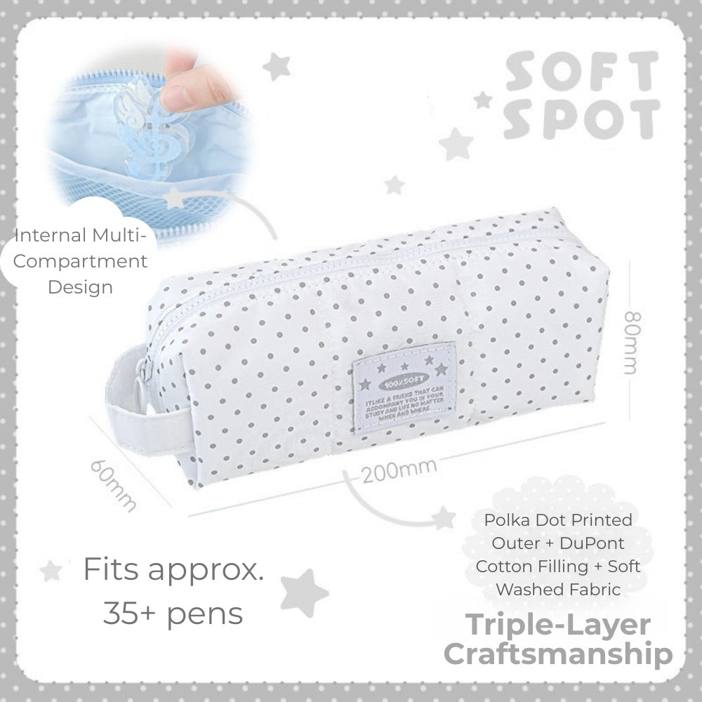 Soft Spot Puffy Pencil Case with Hand Strap