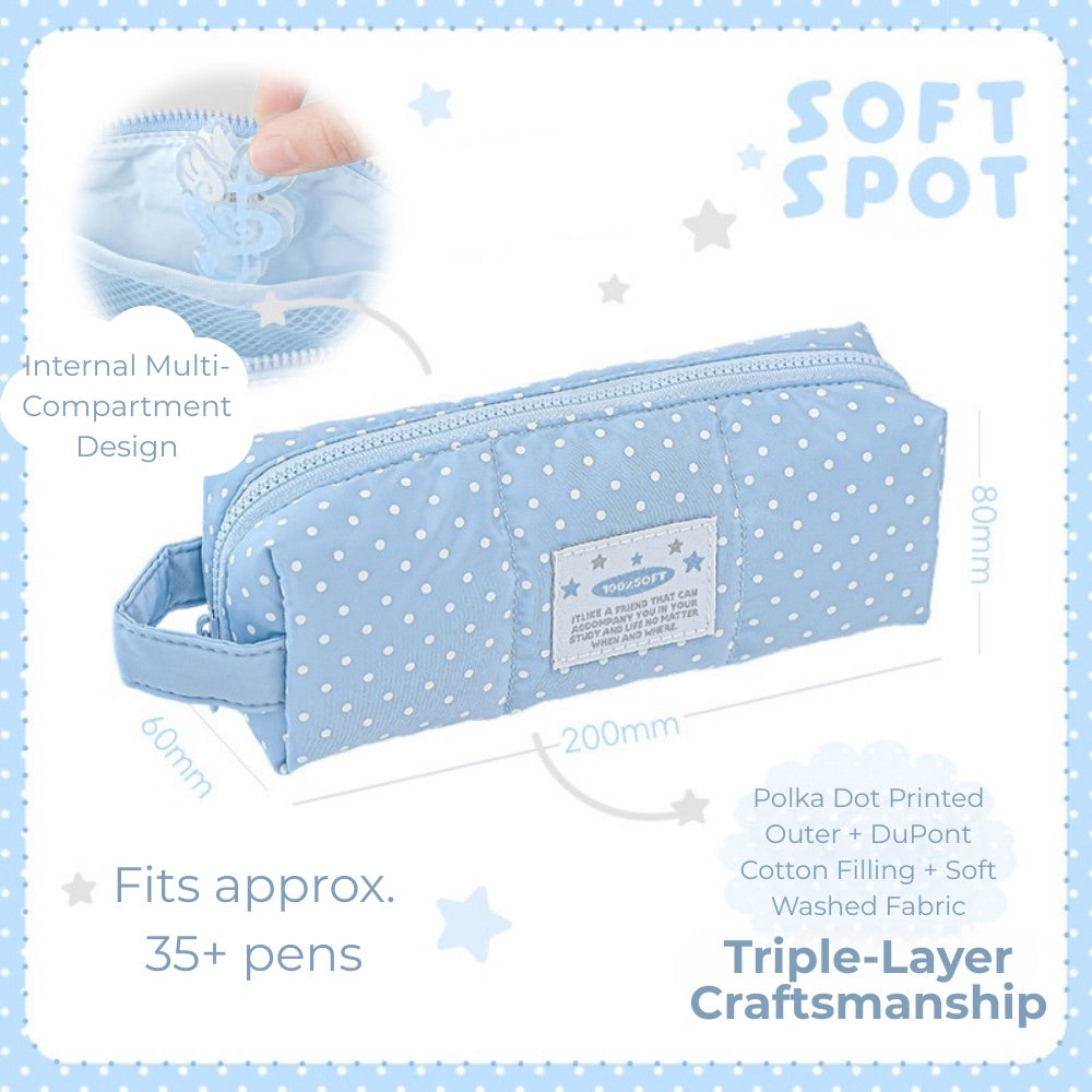 Soft Spot Puffy Pencil Case with Hand Strap