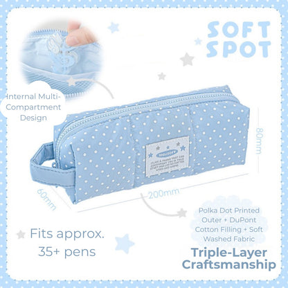 Soft Spot Puffy Pencil Case with Hand Strap